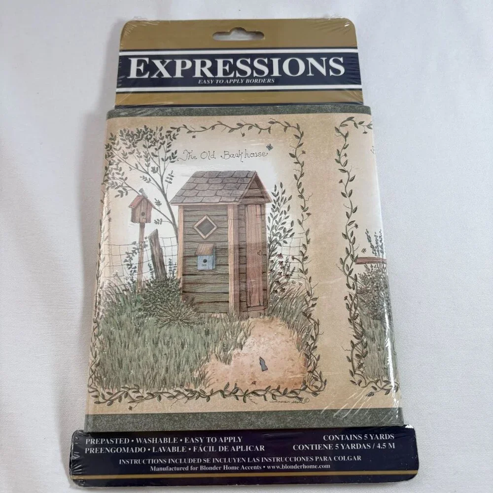 Vintage Expressions Country Themed Outhouses 3x Wallpaper Border‎ Decor 15 yds
